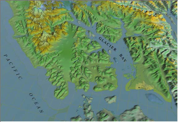 Glacier Bay Alaska3D Map