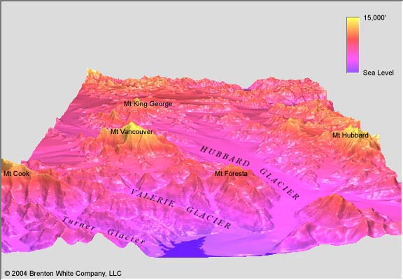 Hubbard Glacier Topographic Map