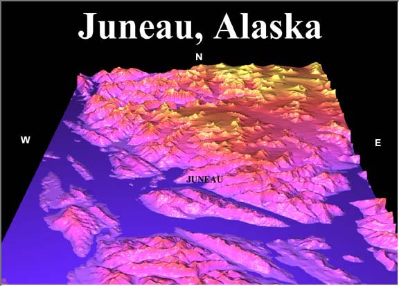Juneau Area Alaska3D Map