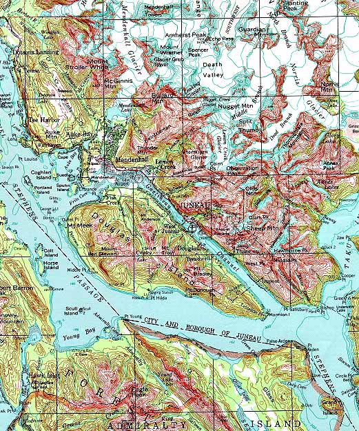 Juneau Area Topographic Map